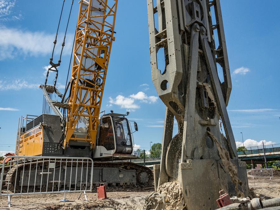 excavator construction site